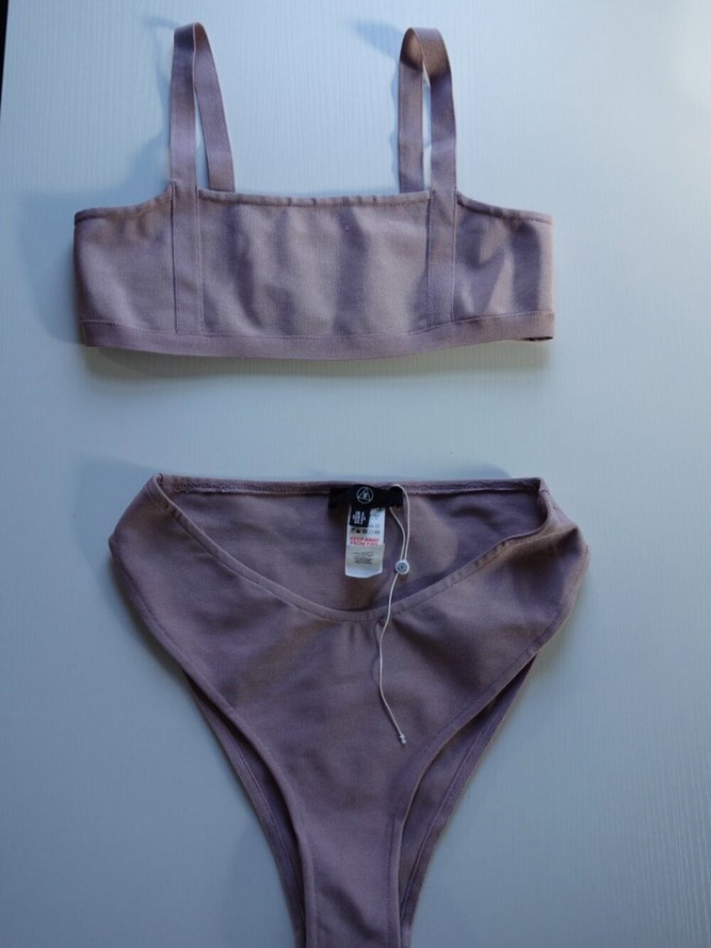 Misguided Womens Mauve 2 Piece Bathing Suite Size 2